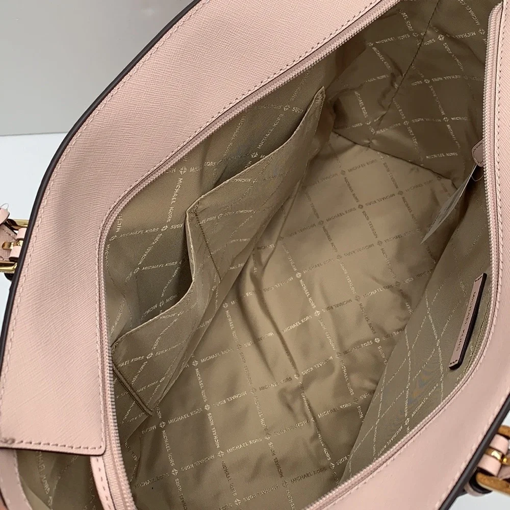 MICHAEL KORS GILLY LARGE DRAWSTRING TRAVEL TOTE BALLET SIGNATURE COLOR - Picture 12 of 14